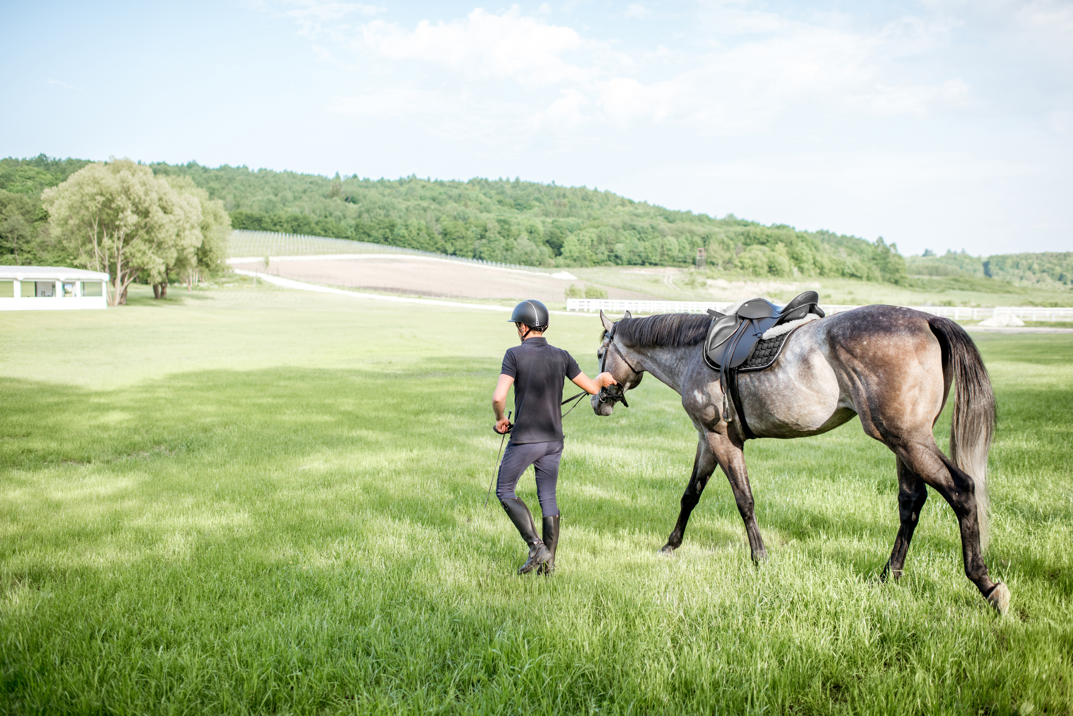 Horse Rider Walking with Horse 